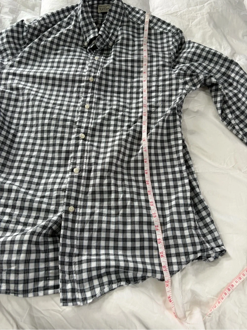J. Crew Black and White Gingham Button-Down Shirt